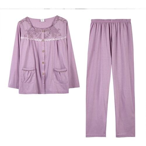 New Autumn Pajamas For Women Knitted Cotton Pajama Set Long Sleeve Plus Size Pijama Mujer Sleeepwear Casual Girls Nightwear Suit