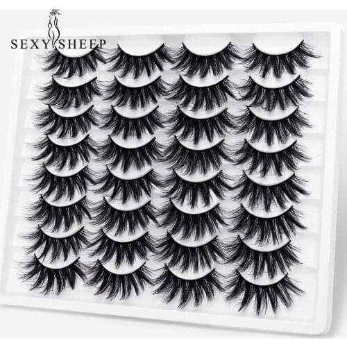 SEXYSHEEP 16 Pairs 3D Mink Eyelashes Makeup Natural Long False Eyelashes Lashes Extension HandMade Fake Eyelash maquiagem
