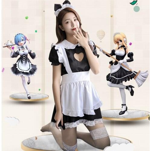 Sexy Lingerie Cosplay Japanese Maid Outfit Babydoll Dress Uniform Suit Costume Sexy Apron Cute Maid Servant Sexy Erotic Costumes