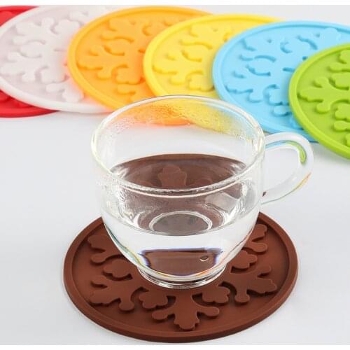 Silicone Coasters Colorful Heat Resistant Tea Cup Mat Non-slip Durable Drink Coffee Mug Glass Beverage Holder Pad 10 Colors