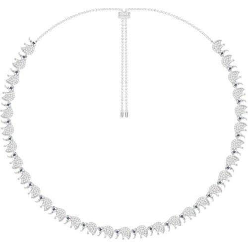 SLJELY 925 Sterling Silver 31pcs Elephants Charm Necklace Adjust Chain Zircon Choker Women Fine Jewelry EQUILIBRE Collection