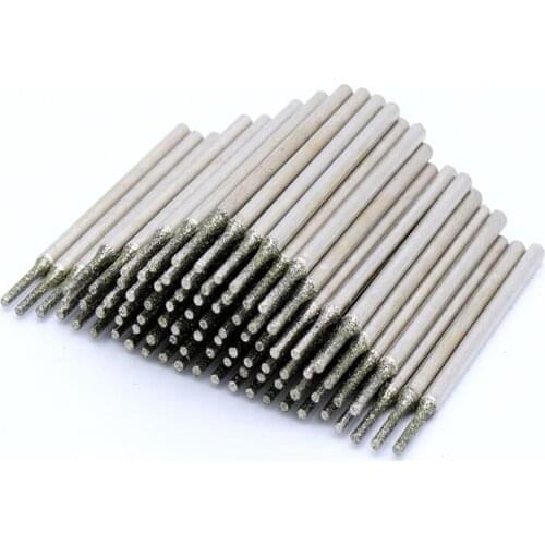 A type Emergy diamond grinding burr jade stone drill bits teeth grinding bits drilling needle for dremel hanging mill