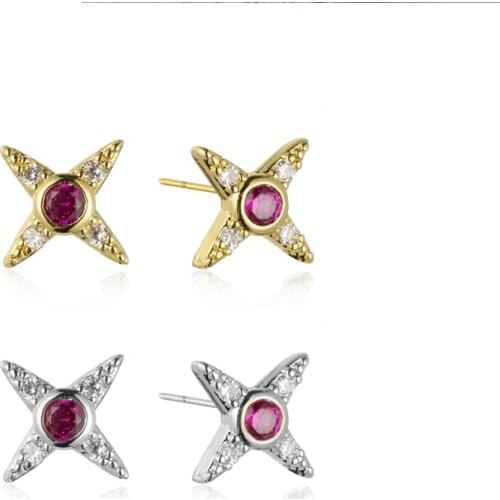 SIPENGJEL Fashion Mini Stud Earrings Gold And Silver Simple Star Small Piercing Earrings For Women Jewelry Gift