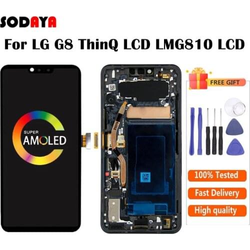 AMOLED For LG G8 ThinQ G820 G820QM G820V G820N G820UM LCD Display With Touch Screen Digitizer Assembly + Frame Free Shipping