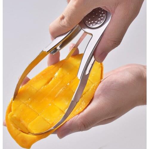 1PC Mango Peeling Separator Stainless Steel Peeler Manual Golden Mango Slicer Fruit Cubes Cutter Pawpaw Digging Home Gadgets