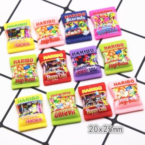 10pcs Resin Flatback MM Sugar sweet candy Food 10PCS 20x35mm Art Supply Decoration Charm Craft