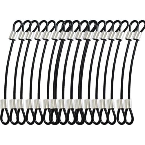 20 pcs Stainless Steel Wire Rope Lanyard Cable Tether Safety Strap with Braided Steel Rubber Coated an