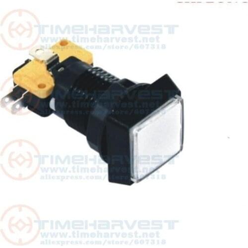 20pcs illuminated Square Bevel edge Push Buttons with microswitches Small square LED light push button Arcade Game Cabinet parts