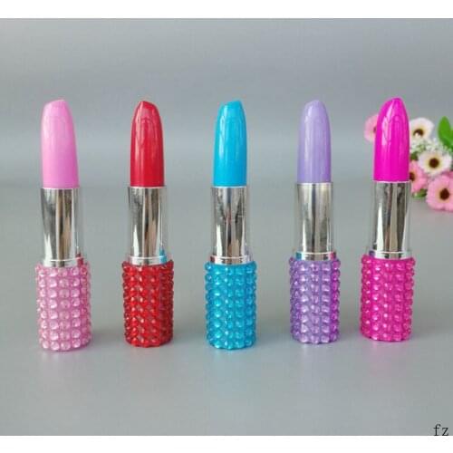 200 Pcs Rhinestone Lipstick Ballpoint Pen Lipstick Ball Pens School Office Supply
