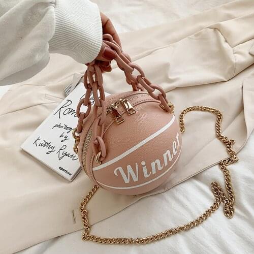 2020 Female Bag Small Bags Women Basketball Bag Oblique Cross Ball Korean Version Summer Fashion Shoulder Leather Bag Female