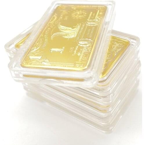 USD 1 2 10 20 100 10000 Dollar Bullion 24k Gold Bar American Metal Coin Golden Bars USD