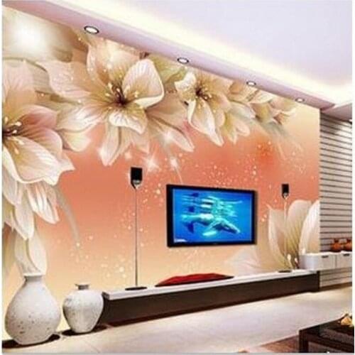 Beibehang Stylish European-style sofa 3D large bedroom walls brief paper seamless wallpaper flowers living room papel de parede