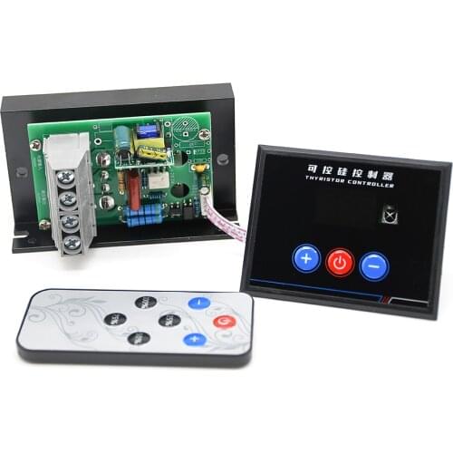 AC 220V 10000W 10KW SCR Digital Control Electronic Voltage Regulator with Isolated Power Supply+Buzzer+Infrared Remote Control