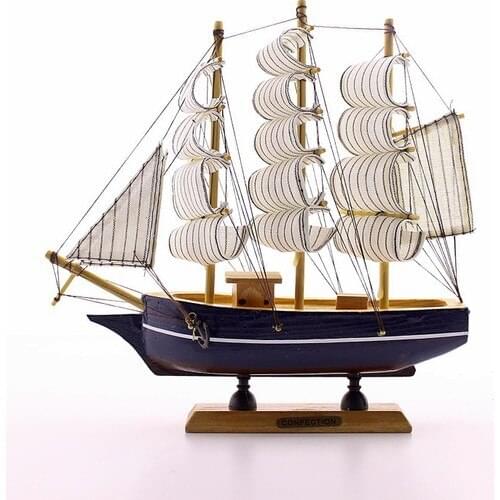 Wood Handmade Sailing Ship Scale Model Decorative Hobby 23 cm