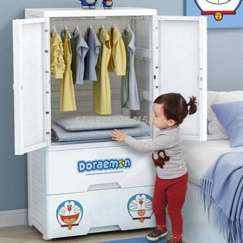 Doraemon Childrens Wardrobe Modern Simple Home Bedroom Storage Cabinet Baby Baby Simple Hanging Wardrobe