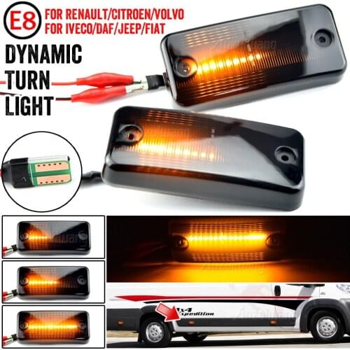 Dynamic Flowing LED Side Marker Light For Iveco Fiat Ducato Citroen Relay Peugeot Boxer Renault VOLVO MAN