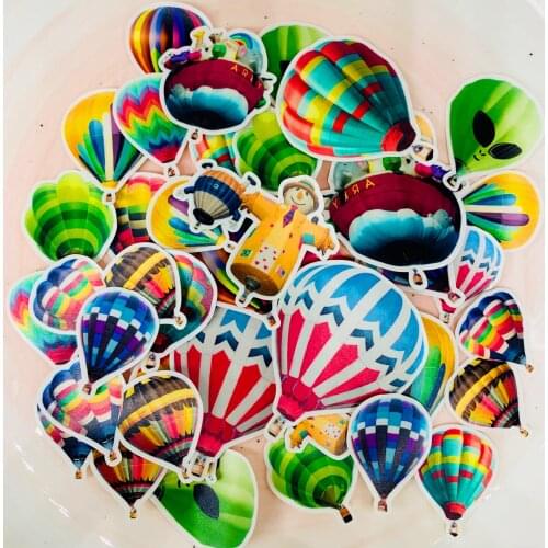 40pcs hot air balloon Kids Fun Paper Stickers Homemade Bookkeeping Decals on Laptop / Decorative scrapbooking / DIY