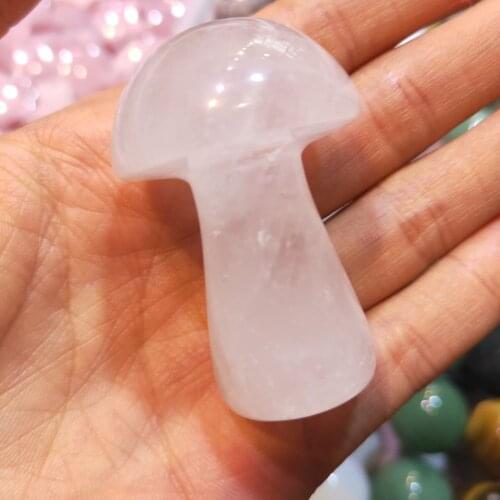 Crystal Carving Natural White Crystal Mushroom Hand Carved Gemstones For Gift Or Home Decoration