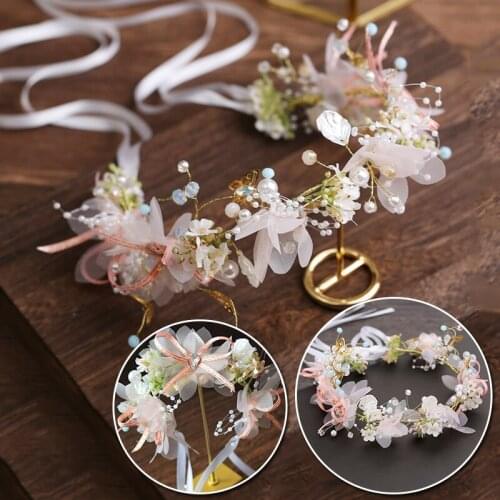 Sweet Butterfly Flower Hairband Garland Party Headbands Bridal Wedding Jewelry Romantic Women Headpiece Accessories