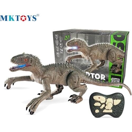 MKTOYS Dinosaur Model Toys for Boys Velociraptor Raptor Indominus Rex Jurassic World Remote Control Robots Dino Toys Kids Gifts