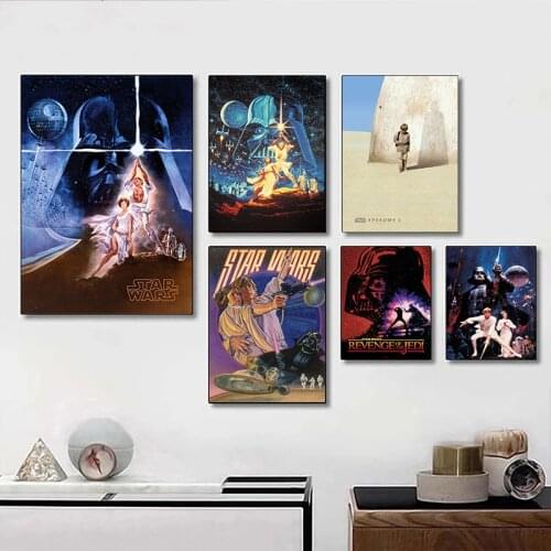 A New Hope Retro Canvas Paintings Disney Star Wars Character Posters and Print Wall Art Pictures for Living Room Home Decoration