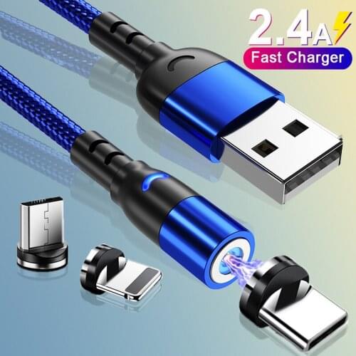 LED Magnetic USB Cable Micro USB Charger Wire Type C Magnet Fast Charging Data Cord For iPhone 11 12 Pro Max Xiaomi 11 Samsung