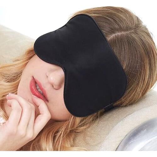 Natural Silk Sleep Mask Soft Smooth Eye Cover Sleeping Mask Night Eyepatch slaapmasker Eyemask For travel Rest eye patch Black