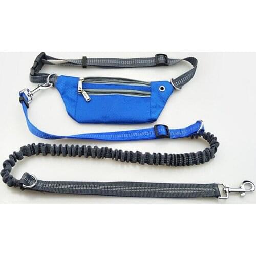 Multi-role Sports Running Pocket Showerproof Dog Leads Sets Reflective Leash Strong Hands Free Retractable Traction Rope For Pet