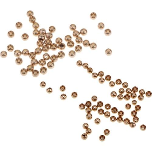 Set of 100pcs Fly Tying Beads Brass Beads Head Fly Fishing Nymph Head Ball Beads