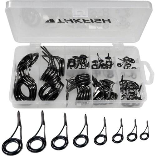 75 Pcs/Box Fishing Rod Guides Guide Single Leg Ceramics Ring Telescopic Surf Casting Fishing Pole Guides Tip Tops Rod Accessory