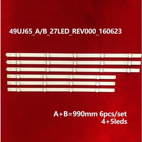New Kit 6 PCS LED backlight strip for LG 49UJ701V 49UJ65 A B TYPE 17Y 49UJ65_A_27LED 49UJ65_B_27LED EAV632632404