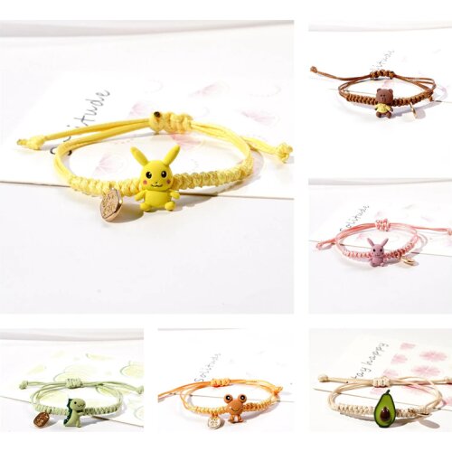 Pokemon Pikachu 2021 New Girl Bracelet Cute Cartoon Anime Simple Three-dimensional Bracelet Girlfriend Gift Wild Simple Jewelry