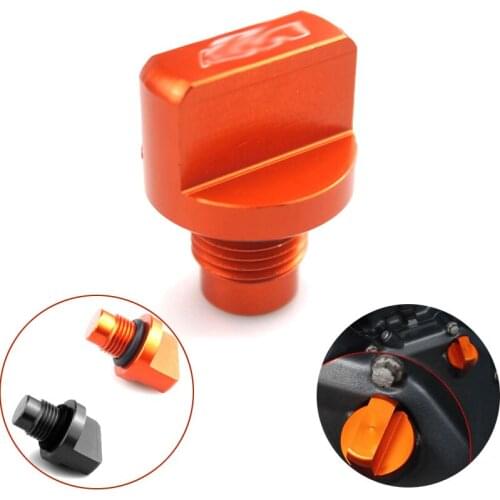 Orange Motorcycle Engine Magnetic Oil Drain Plug CNC Aluminum for KTM DUKE 390 2013-2018, DUKE 125/200, Duke 250 2017 2018