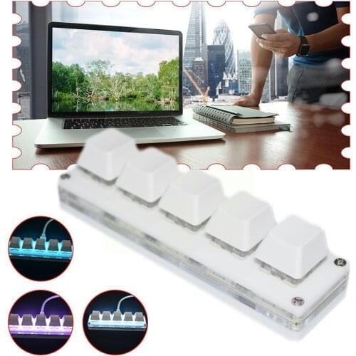 Backlight 5-key Custom KeypadWith USB Data Cable Laptop Can Color Accessories Computer Be Switched Keyboard D4H2