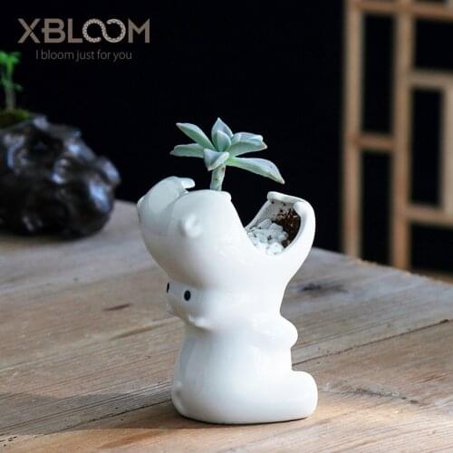Simple gardening planting flowerpot vase hippo elephant dinosaur statue toy gift pot desktop potted wedding party vase decor