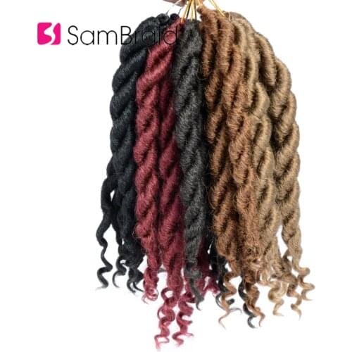 SAMBRAID 12 Inch Synthetic Braiding Hair Crochet Braiding Hair Faux Curly Locs Extension Soft Locks For Black Women