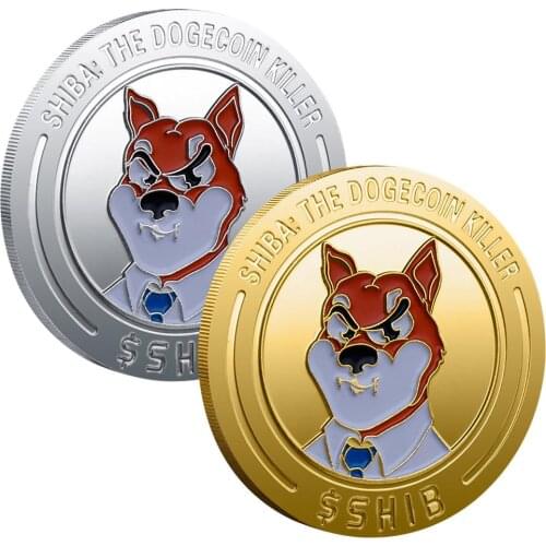 SHIB Souvenir Dogecoin Coin Doge Killer Inu Coin (SHIB) CRYPTO Gold Plated Metal Shib Red Coin Doge Killer Souvenir Coins