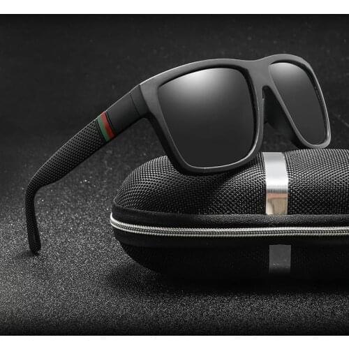 2021 New Square Polarized Sunglasses Men Vintage Plastic Male Sun Glasses Women Stylish Black Sport Shades UV400 Oculos de sol