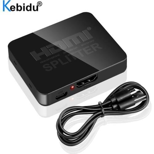 1080p 4K 1x2 HDMI-compatible Splitter 1 in 2 out HDCP Stripper 3D Splitter Power Signal Amplifier 4K Splitter For HDTV DVD PS3