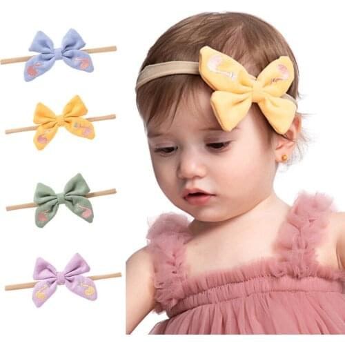 Baby Headband Bowknot Soft Baby Nylon Hair Accessories For 0-3years Newborn Kids Photograph Birthday Gift Wholesale High Quality