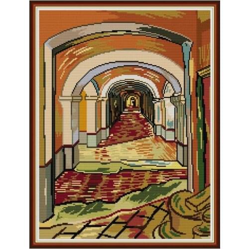 Van Gogh-Corridor in the asylum cross stitch kit aida 14ct 11ct count printed canvas stitches embroidery DIY handmade needlework