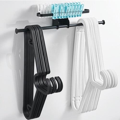Clothes Hanger Storage Stacker Rack Holder Organizer Wall Mount Washing Machine Side Rack Space AL Bathroom Balcony Holder Rack