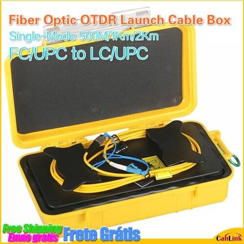 Fiber Optic OTDR Launch Cable Box SM FC/UPC to LC/UPC for 500M 1Km 2Km 1310/1550nm Zone Eliminator Fiber Rings FC UPC to LC UPC