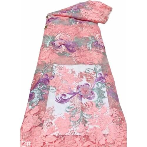 High Quality French Mesh Lace Fabric Tulle Embroidery Appliques Beads Craft Sewing Bridal Party Wedding Dress Clothing 5 Yards