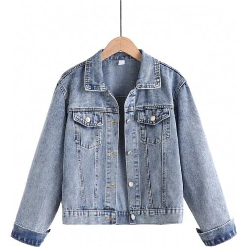 2021 New Autumn Jacket Jean Short Top Large Size 5xl Coat Ladies Denim Jackets For Women Classic Cowboy Turndown Collar Coats