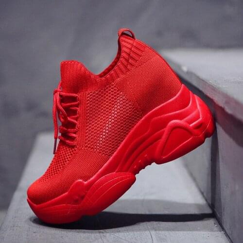 9CM Hidden Heels Platform Sneakers Women Breathable Air Mesh Wedge Sock Shoes Woman 2021 Spring Casual Shoes Zapatos De Mujer