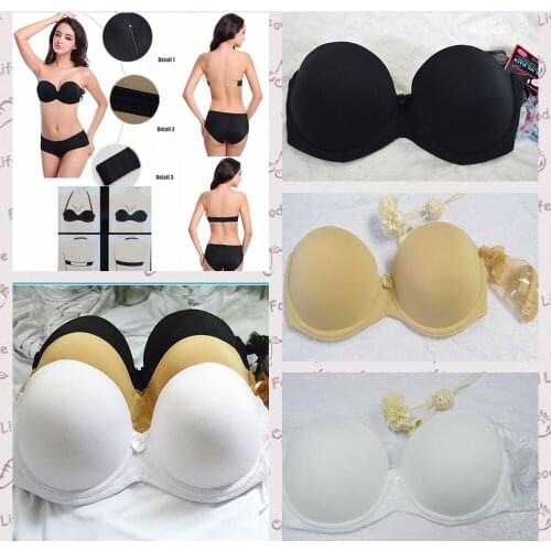 Women Magic Push Up Bra Charming Womens Bras Multi-Way Brassiere Thick Padded Underwear Wedding Bridal Lingerie Beige White