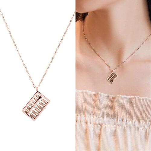 Abacus Stainless Steel Necklace Abacus Pendant Stainless Steel Women Necklace