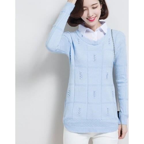 2020 Spring and autumn new womens fashion long sleeve slim sweater pullover cheap wholesale