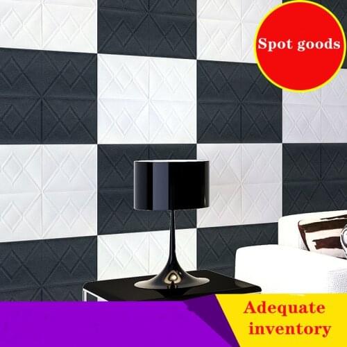 3D Stereo Soft Wall Sticker Diamond Tv Background Wall Decoration Wallpaper Waterproof Anti-Collision Self-Adhesive Wallpaper